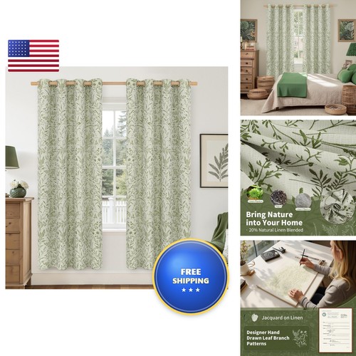 Bgment green curtains - curtains, 52x72