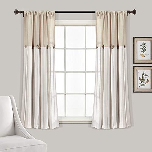 Single linen button window - single,