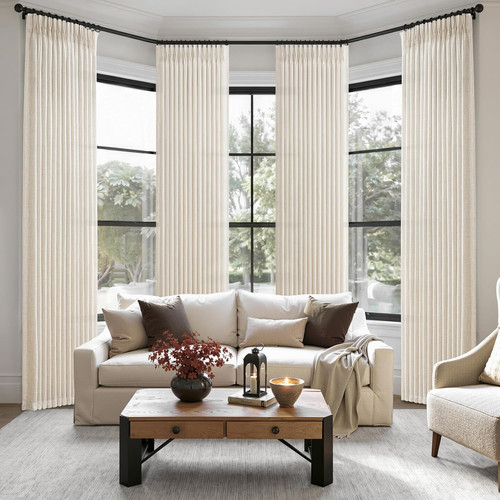Pinch pleated linen viral - linen,