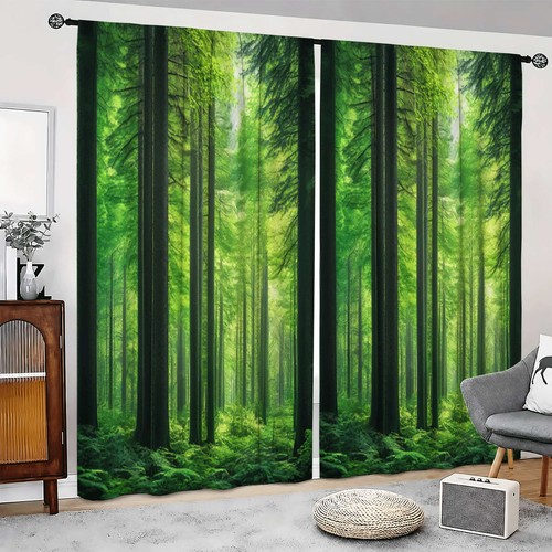 2pcs green forest trees - green,