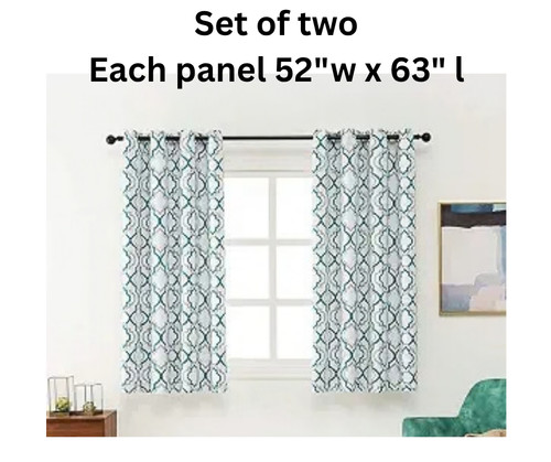 Teal and grey - and, blackout